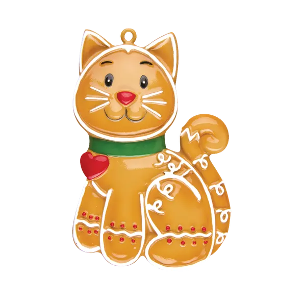 OR1221 - Gingerbread Cat Personalised Christmas Decoration