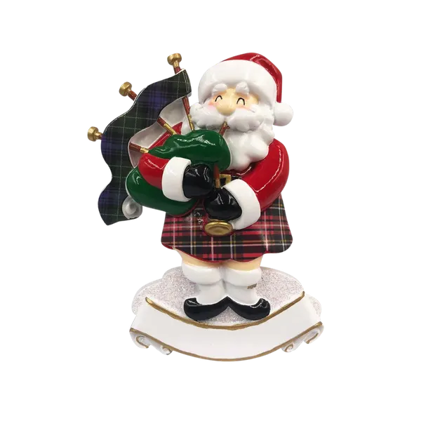 OR2213 - Scottish Santa with Bagpipes Personalised Christmas Decoration