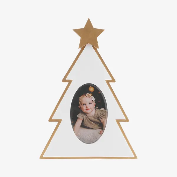 TT3166 - White & Gold Christmas Tree Frame